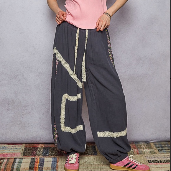 POL “ Braintree 4” POL Double Gauze Joggers with Embroidery Detail SR22 - Picture 5 of 7